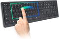 CLVX 1 Windows | Touch On Keys & Gestures AI Keyboard | Bluetooth & USB-C | Low Profile Silent Scissor Keys | Interactive RGB | Aluminum Chassis | Compatible with Windows/Linux/Android