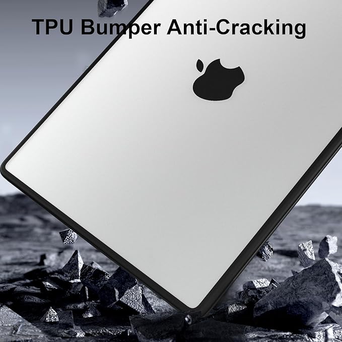 G JGOO Compatible with MacBook Air 13 inch Case 2026 2025-2022 M4 A3240 M3 A3113 M2 A2681, Anti-Cracking TPU Bumper Shell for MacBook Air 13.6 inch Case+Keyboard Cover+Screen Protector, Frosted Clear