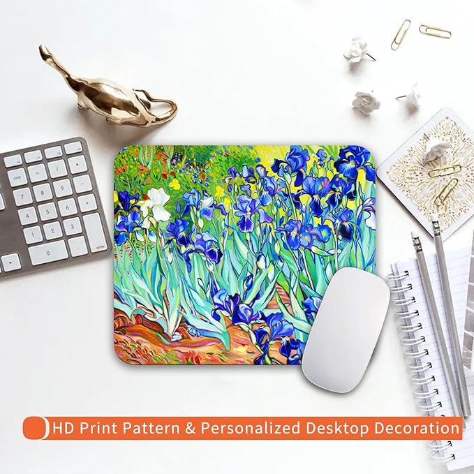 Square Mouse Pad Lrises,Personalized Premium-Textured Custom Mouse Mat Design,Washable Mousepad Lycra Cloth,Non-Slip Rubber Base Computer Mouse Pads for Wireless Mouse