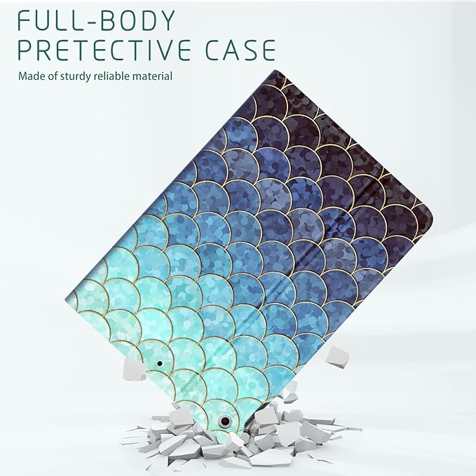 for iPad 9th Generation case, for iPad 7th Generation Case, for iPad 8th Generation Case, Casefor iPad 9th/8th/7th Gen 10.2 Inch Protective Multi-Angle Adjustable Stand View Auto Wake Sleep, Mermaid