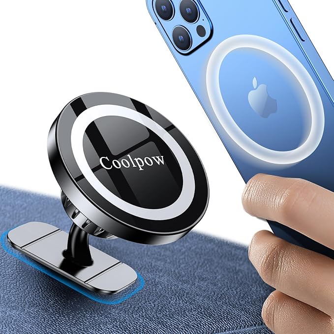 for iPhone MagSafe Car Mount Dashboard【Stronger Magnets】 Magnetic Phone Holder for Car Dash【Hands Free 】 Magsafe car Holder for Car Fit iPhone 15 14 13 12 Pro Max Plus Mini Mag Safe Case &Cell Phone