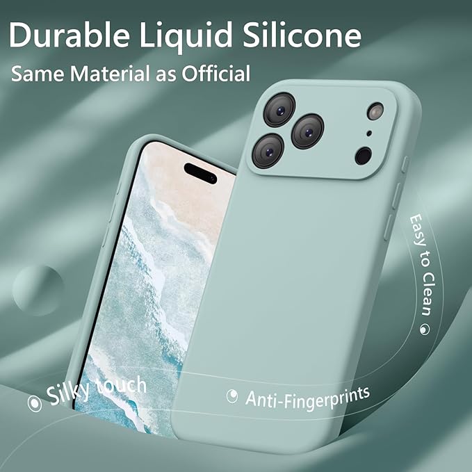FireNova Magnetic for iPhone 17 Pro Max Case, Compatible with MagSafe, [Integrated Silicone Camera Control Button] [Camera Protection] Anti-Scratch Microfiber Lining Phone Case, 6.9", Mint Green