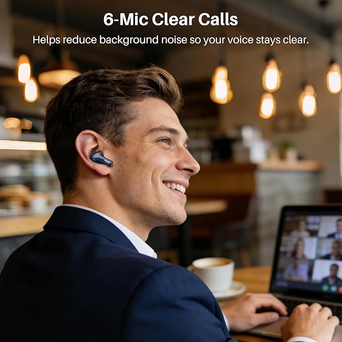 TOZO Hybrid Active Noise Cancelling Wireless Earbuds with 6 Mics AI Clear Call Ear Buds 68H Playtime with LED Display 32 Preset EQs via APP Bluetooth 5.3 IPX8 Waterproof in Ear Headphones