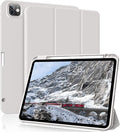for iPad Pro 12.9 Case (6th/5th/4th/3rd Generation 2022/2021/2020) & ipad Air 13 inch case (M3 2025/M2 2024) with Pencil Holder, Smart Slim Trifold Stand Case with Soft TPU Back (Gray)