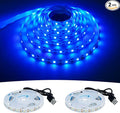 5V USB Blue 460-465nm LED Strip Light USB Powered 13.12ft/4M 240LEDs Flexible SMD2835 High Brightness No-Waterproof IP20 LED Tape Lights(2pcs x 6.6ft)