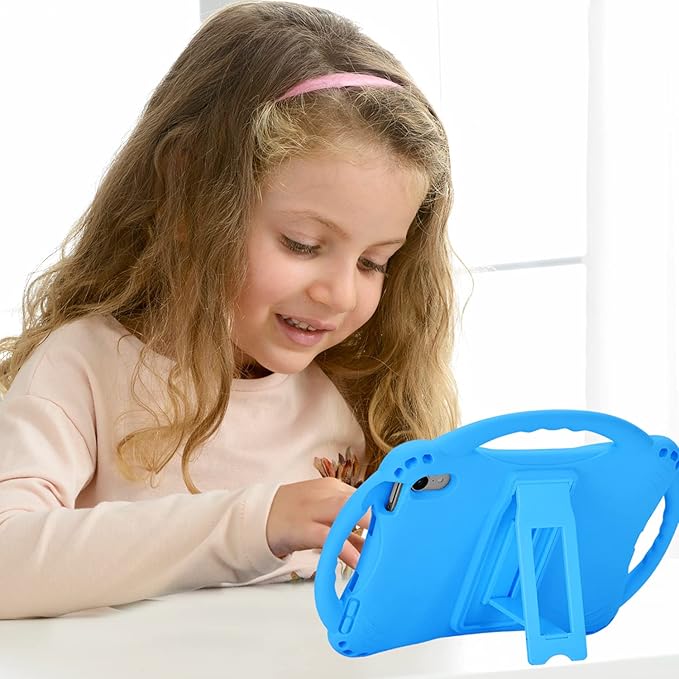 TopEsct Kids Case for iPad mini 7 (A17 Pro) 2024 /iPad Mini6 2021, Shockproof Silicone Cover with Handle Stand for 8.3" iPad mini 6th/7th Gen,Blue
