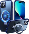 Chicfun 3-in-1 [Magnetic+Kickstand+Ring Holder] for iPhone 14 Plus Case with Stand Ring Holder， Compatible with MagSafe, Military Shockproof Kickstand Phone Case iPhone 14 Plus Cover Blue