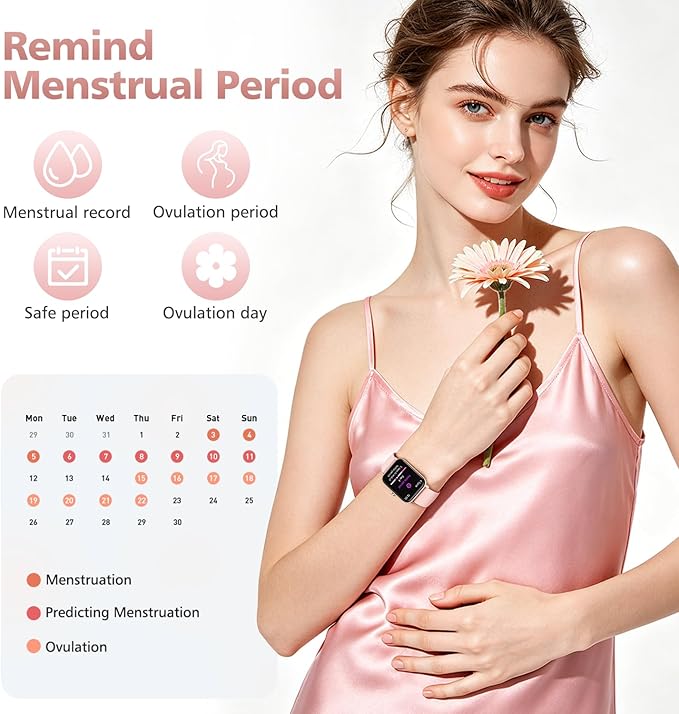 Smart Watches for Women, 1.85" Alexa Fitness Trackers with Call & SMS, Heart Rate, SpO2, Stress & Sleep Monitor, IP68 Waterproof Smartwatch for Android iPhone Samsung etc., 100+ Sports Modes, 2 Bands