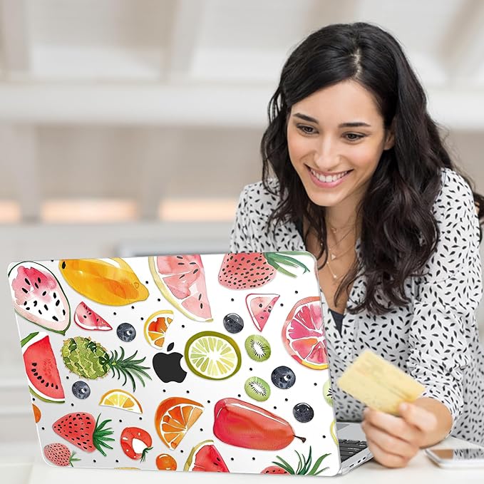 AKIT Compatible with MacBook Air 13 inch Case M5 2026 2025-2022 M4 M3 M2 A3449 A3240 A3113 A2681, Unique Hard Shell Laptop Case+Screen Protector+Keyboard Cover for MacBook Air 13.6 inch, Fruits