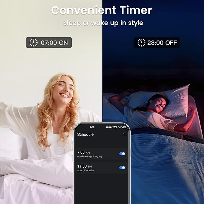OHLUX 2 Pack E12 LED Bulb, 5W 40 Watt Equivalent Dimmable Smart Candelabra Bulbs Compatible with Alexa, Google Home, Color Changing, Music Sync, Voice Control, Timer