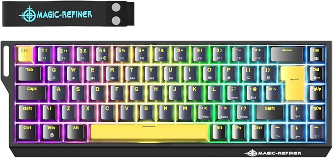 MAGIC-REFINER X68 HE Wired 60% Hall Effect Rapid Trigger Mechanical RGB Gaming Keyboard with 8K Polling,0.04mm RT Accuracy,Magnetic Switch,Adjustable Actuation,Snap Tap for PC Mac Gamer (Starry Night)