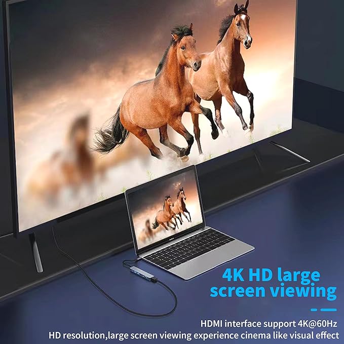7-in-1 USB C Hub with 4K HD,100W PD Charging,USB C Adapter for MacBook Pro/Air,Dell XPS,HP,Lenovo,iPad Pro,Steam Deck - 5Gbps Data Transfer,SD/TF Card Reader,Slim Portable Laptop Dongle