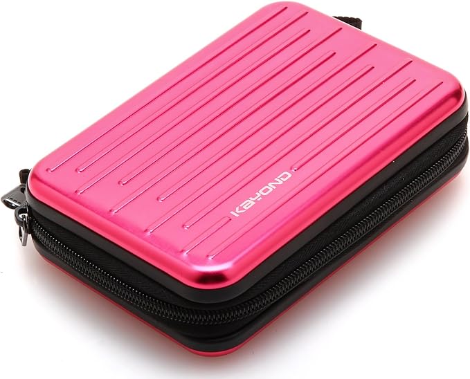 KAYOND Anti-Shock Silver Aluminium Carry Travel Protective Storage Case Bag for 2.5" Inch Portable External Hard Drive HDD USB 2.0/3.0 (Red)