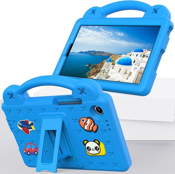 AKABEILA Compatible with Lenovo Tab One 2025 8.7 inch Tablet Case, Lightweight Shockproof Protective Case with Shoulder Strap & Stand Handle for Girl Kid Gift Sky Blue