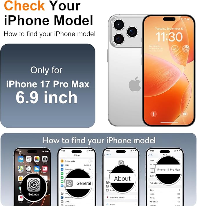 SPIDERCASE Magnetic for iPhone 17 Pro Max Case,with [3 Stand Ways] [Military Grade Drop Protection] with Invisible Stand Shockproof Slim Case for iPhone 17 Pro Max 6.9",Orange