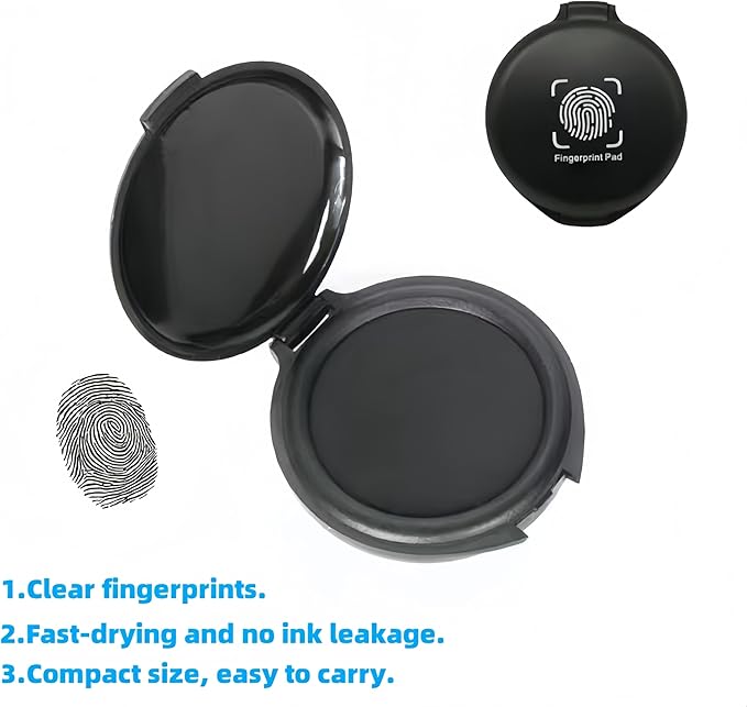 30 Pack FD-258 Fingerprint Kit - Includes Reusable Ink Pad, Instructions, Newest Version (11-1-20) for Fingerprinting SBR & More
