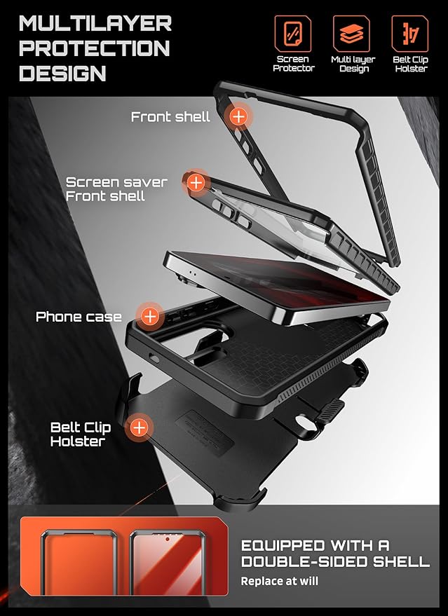 SUPCASE for Samsung Galaxy S26 Ultra Case with Stand, Military-Grade Drop Protection, Compatible with Wireless Charging/MagSafe, Built-in Screen Protector & Front Frame – UB Pro Mag, Black