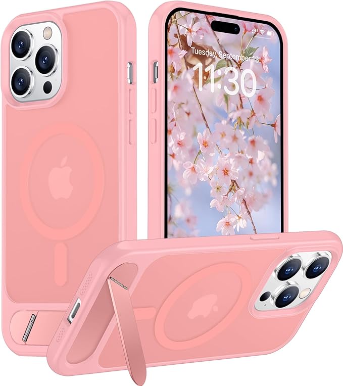 Magnetic Compatible with iPhone 14 Pro Case, [Built-in Invisible Kickstand][Compatible with MagSafe] [Military Grade Shockproof] Slim Translucent Matte Phone Case for iPhone 14 Pro 6.1"
