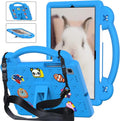 AKABEILA Compatible with Samsung Galaxy Tab A7 10.4 (2020/2022)/Tab S6 10.5(2019)/Tab S5e 10.5 inch(2019)/Tab S6 Lite 2020/2022 10.4 Tablet Case, Shoulder Strap & Pen Tray for Girl Kid Gift Sky Blue