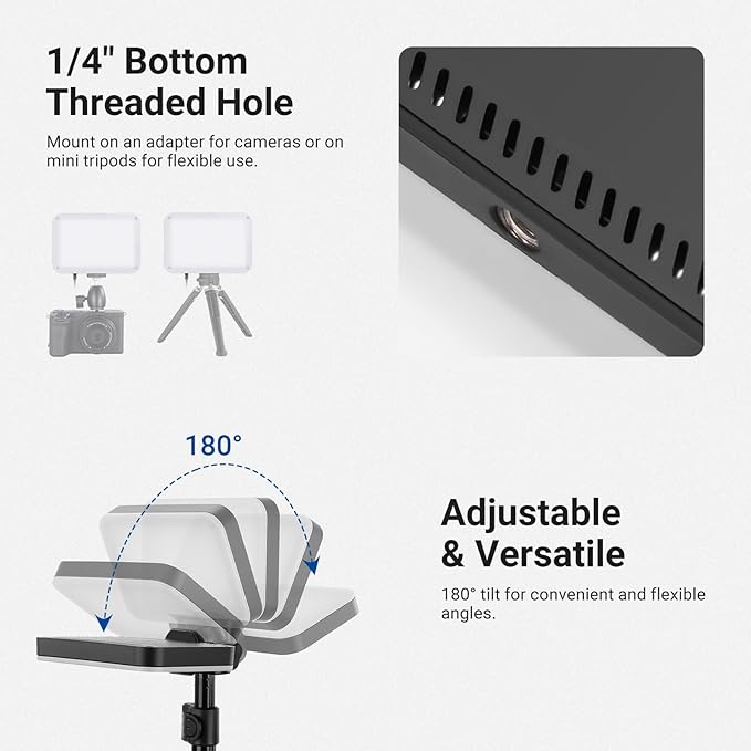 NEEWER Basics 2 Pack LED Video Light Panel Lighting Kit, 6.2" Dimmable Portable Studio Light with 53" Tripod Stand, 3200K-5600K/CRI95+ 810lux for Photography Video Recording Streaming Podcast, BP132