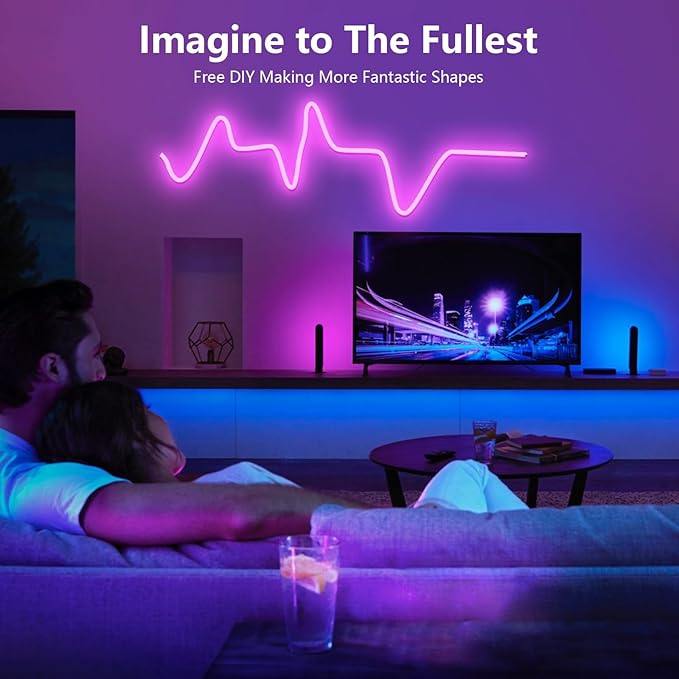 3.28FT RGB Neon Light Strip, 5V USB Led Strip Lights with Touch Controller, Flexible Neon Rope Lights for Bedroom, Party, Home Decor