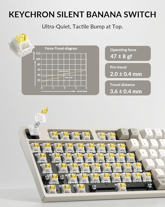 Keychron C2 Pro Wired Mechanical Keyboard with 8K Hz Polling Rate, Full Size Custom RGB Backlit Hot-Swappable, Non-Shine Through PBT Keycaps Compatible with Mac Windows Linux (Silent Banana Switch)