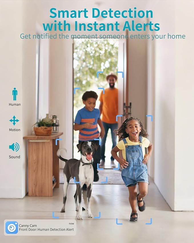 VIMTAG 4K UHD Pan/Tilt Cameras for Home Security, Wired Indoor Camera for Pet/Dog/Cat/Baby/Nanny with Phone App, Motion Tracking, Night Vision, 2-Way Audio, AI Detection, 5G/2.4G WiFi, Works w/Alexa