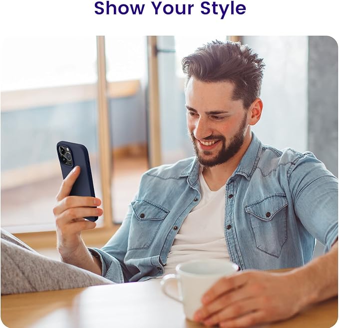 OTOFLY Designed for iPhone 14 Pro Max Case, Silicone Shockproof Slim Thin Phone Case for iPhone 14 Pro Max 6.7 inch (Midnight Blue)