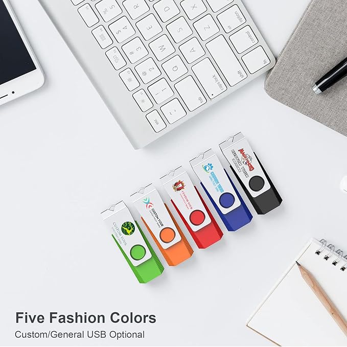 2GB Flash Drives 100 Pack, Wooolken USB 2.0 Thumb Drive with Lanyards Bulk USB Sticks for Weddings,Office, School, Data Storage Backup
