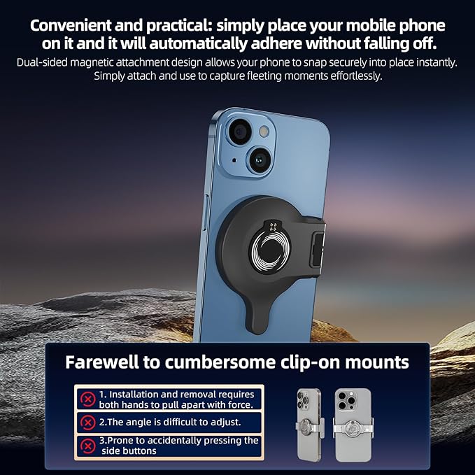 Magnetic Quick-Release Mount Adapter for DJI Osmo Mobile 8P/8/7P/7, Smartphone Gimbal Stabilizer, Compatible with DJI OM Multifunctional Module Gen 1/OM Tracking Module Gen 1(Not Gen 2)