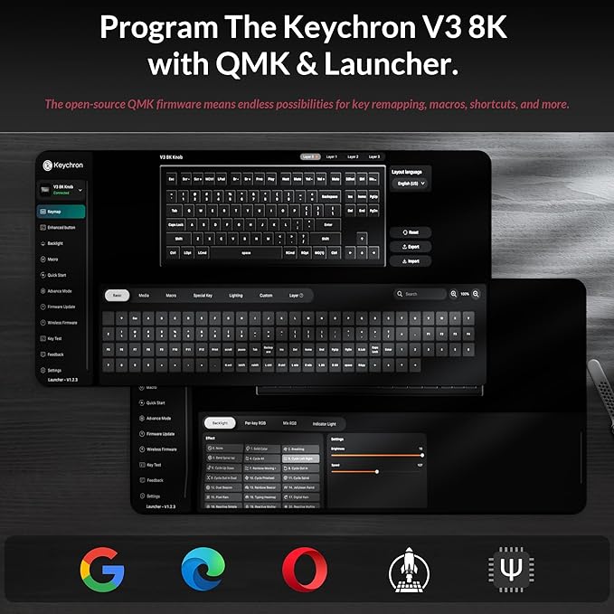 Keychron V3 8K TKL Wired Mechanical Keyboard, 8000 Hz Polling Rate QMK Programmable Knob Hot-Swappable Gaming Keyboard, RGB Backlit, Ergonomic PBT Keycaps for Mac Windows Linux-Tactile Banana Switch