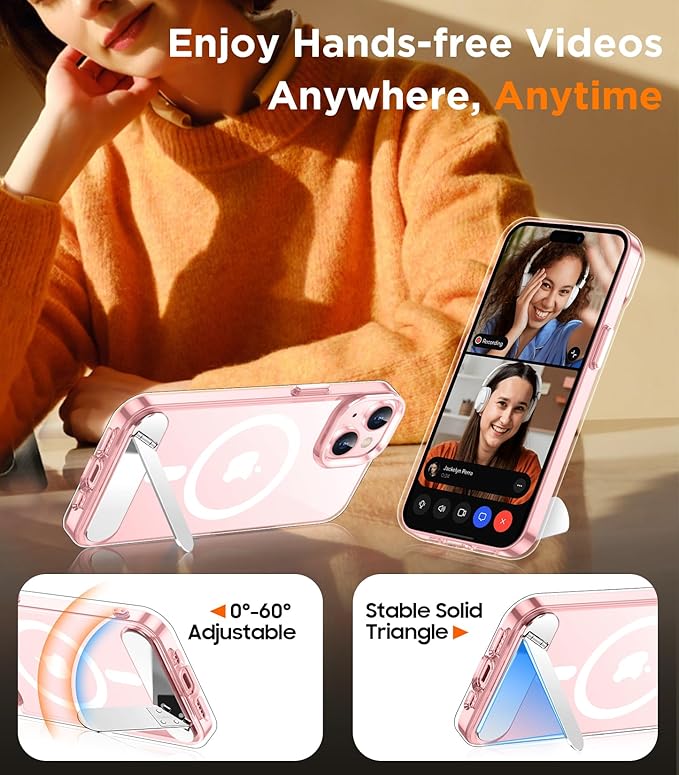 Magnetic Compatible with iPhone 15 Case, [Built-in Invisible Kickstand][Compatible with MagSafe] [Military Grade Shockproof] Slim Thin Phone Case for iPhone 15 6.1"
