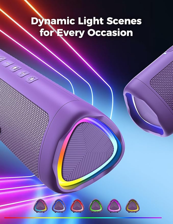 BolaButty Bluetooth Speaker Portable Wireless, IPX5 Waterproof, Up to 20H Playtime, TWS Pairing, BT5.3, for Home/Party/Outdoor/Camping/Beach Essentials, Birthday Gift (Purple)
