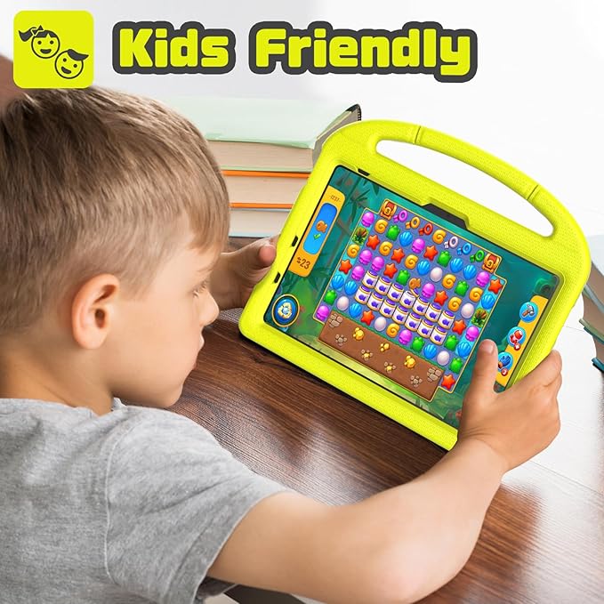 YIHE Kids Case for iPad (A16) 11th Generation 11 Inch 2025 & iPad 10th Generation 10.9 inch 2022, with Built-in Screen Protector and Stable Stand, Full Body Shockproof Protective Cover - Light Yellow