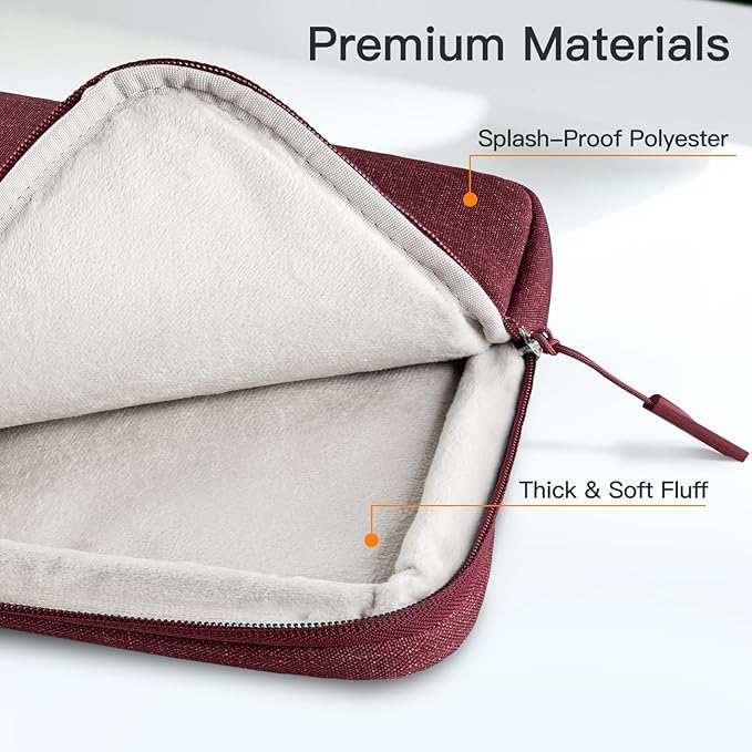 JETech Laptop Sleeve for 13-14Inch MacBook Neo (A18 Pro), MacBook Air/Pro (M1-M5) 2020-2026, 13-13.6 Inch Notebook, Waterproof Shock Resistant Bag Case with Accessory Pocket (Red)