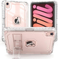 ZoneFoker Case for iPad mini A17 Pro, for iPad mini 7th/6th Generation Case 8.3 inch 2024/2021 with Pencil Holder/Stand, Slim Cover for i Pad Mini 7/6 (Clear)
