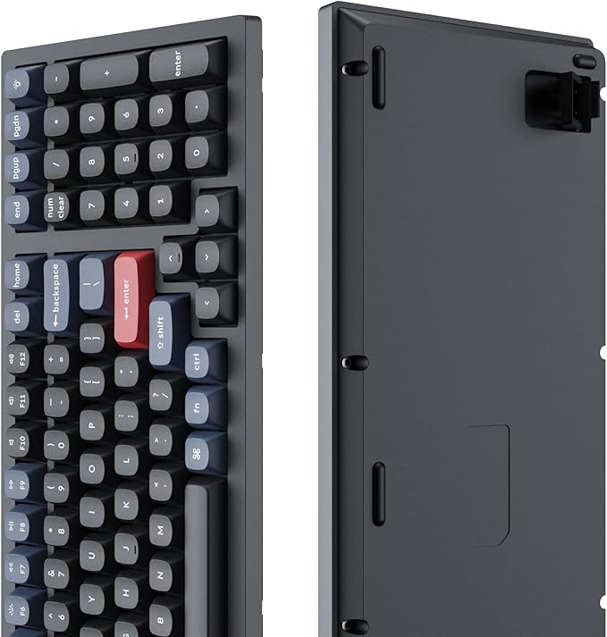 Keychron K4 Pro 96% Custom Wireless Mechanical Keyboard with Hot-Swappable K Pro Brown Switch, QMK/VIA Programmable Macro Bluetooth/Wired Keyboard White LED Backlit for Mac Windows Linux - Black