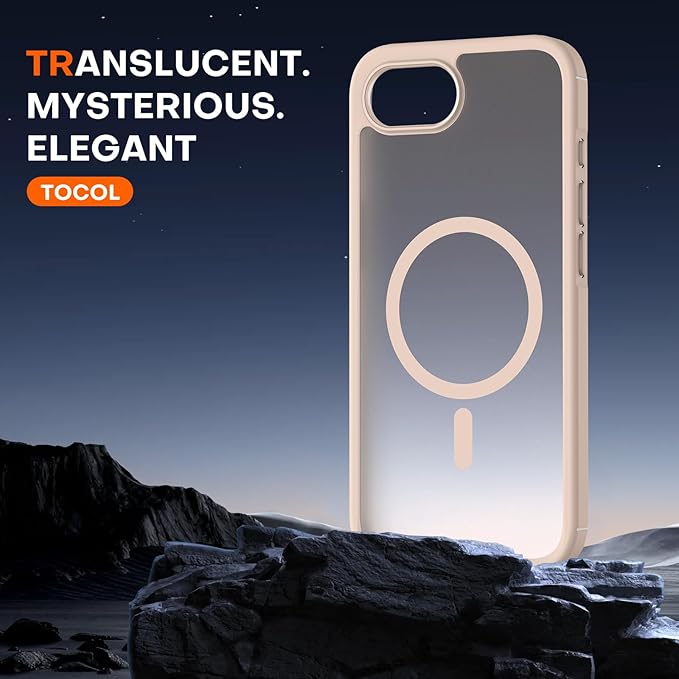 TOCOL for iPhone 17e Case, Compatible with Magsafe, Military Drop Protection, Slim Translucent Matte Shockproof for iPhone 17 e Case 6.1 inch (Desert)