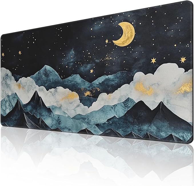3XL Huge Gaming Mouse Pad Oversized (48"x24") - Extra Large XXXXL Mouse Pads for Full Desk, Mountain Mousepad with Stitched Edges Non-Slip Rubber Base, Desk Mat for Laptop, Computer & PC