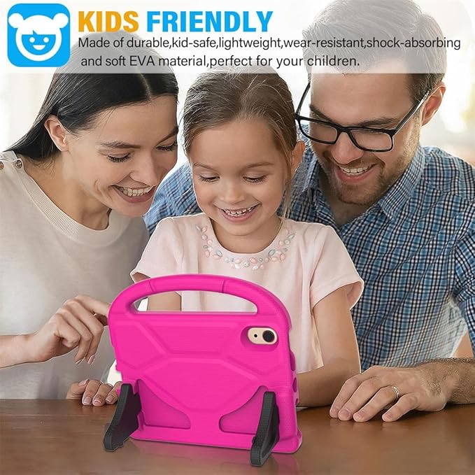 SUPLIK Kids Case for iPad mini 7 (A17 Pro) 2024 & iPad mini 6 2021, 8.3-inch iPad mini 6th/7th Generation Case with Screen Protector, Durable Shockproof Kids Cover with Handle Stand, Pink&Purple
