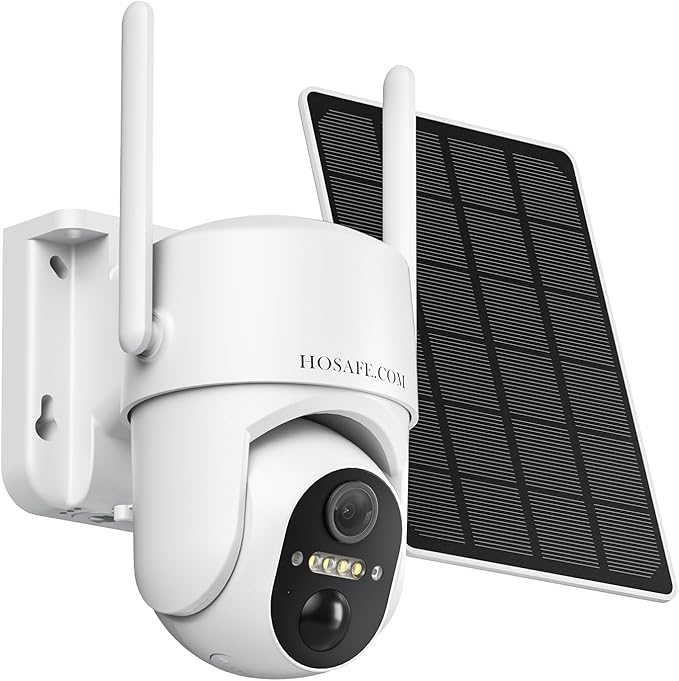 Solar Security Cameras Wireless Outdoor, WiFi Cameras for Home Security, 360° View Outdoor Camera Wireless, 2K Color Night Vision, AI Motion Detection, Instant Alert, 2-Way Audio, Cloud/SD Storage