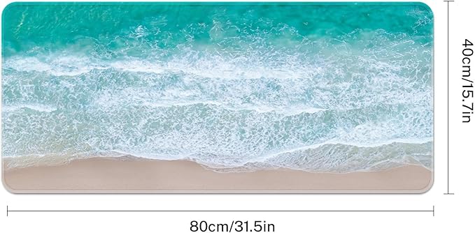 Britimes Large Gaming Mouse Pad Beach Non-Slip Desk Pad Keyboard and Mouse Desk Mat for Gamer, Office & Home, 31.5 x 15.7 in
