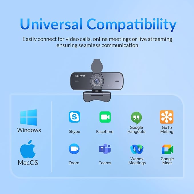 4K Webcam for PC with 2 Noise-Cancelling Microphones, Stable Auto Focus, Plug&Play Computer Camera for Online Teaching, Meetings, and Remote Communication