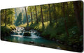 Thin Extended Gaming Mouse Pad （31.5 * 11.8 * 0.08 inch） with Stitched Edges Large, Long XXL Keyboard and Mouse pad Desk Mat for Gaming Office & Home - Forest