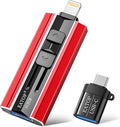EATOP 512GB Flash Drive Intended for Phone Tablet Androidphone and Computers, 4 in 1 Photo Stick for Phone Memory Storage Easily Backup Photos Videos, Plug and Play, No App Required (Red)