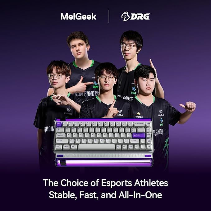 MelGeek MADE68 Pro+ Wired Gaming Keyboard, Magnetic Keyboard with Hall Effect, 65% Compact Rapid Trigger, Hot-Swappable, RGB Snap Tap & Adjustable Actuation, Online HIVE Custom (Purple)