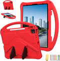for iPad Pro 12.9 inch Kids Case 6th/5th/4th/3rd Generation (2022/2021/2020/2018) with Kickstand/Pencil Holder/Handle Stand Lightweight Soft EVA Shockproof Heavy Duty Protective Cover, Red