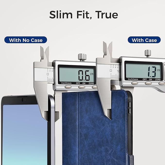 Slim Case for iPad Pro 13 Inch M5/M4 (2025/2024) A3360/A3361/A2925/A2926 with Pencil Holder,Lightweight Cover,Magnetic Closure,Multi Angle Stand,Typing Angle,Auto Sleep/Wake,Dark Blue