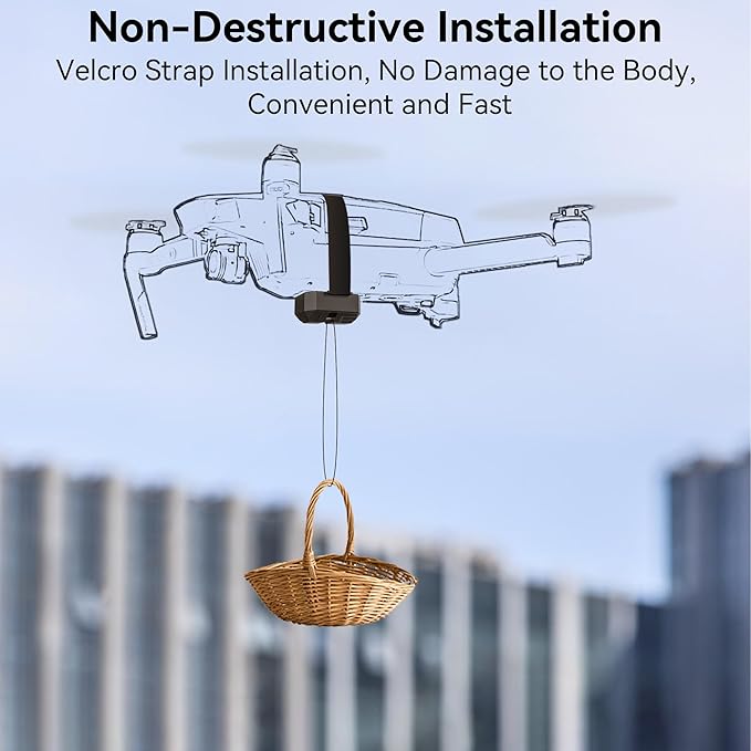 Drone Airdrop System for DJI Mini 5 Pro/Mini 4 Pro/Air 3/Mini 2 SE/Mavic 2/2S/Mavic 4 Pro/Phantom 3 4/4 Pro Transport Release Delivery Payload Device for Wedding Scene Fishing Bait & Rescue