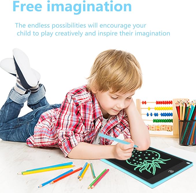 2 Pack LCD Writing Tablet for Kids Doodle Board 12-Inch, Electronic Drawing Tablet Drawing Pad,Notebook Boogie Tablet for Toddler Learning Toys Gift for 3 4 5 6 Years Old Boy Girl(Blue/Pink)